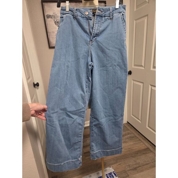 RACHEL Rachel Roy Denim - RACHEL Rachel Roy High Rise Wide Leg Crop Denim Pants 4P Petite